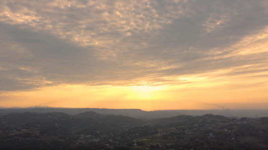 天仙洞景区山顶日落航拍延时4K视频