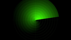 绿色雷达屏幕显示动画15秒视频