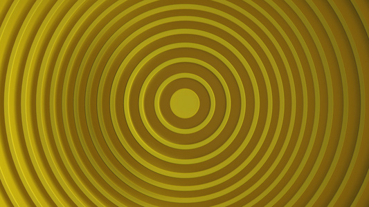 黄色极简主义具有位移效果的圆圈抽象图案白色清洁环动画视频