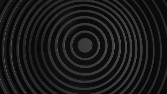 黑色极简主义具有位移效果的圆圈抽象图案白色清洁环动画视频