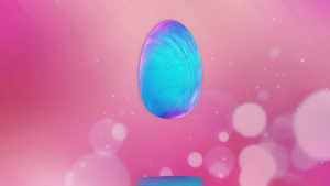 抽象背景粉色表面有旋转的蓝色发光蛋19秒视频