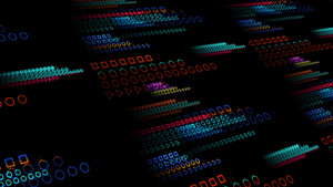 大数据抽象彩色多边形运动褪色背景的量子计算机未来技术20秒视频