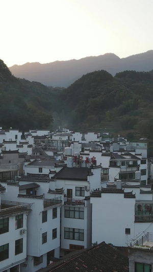 航拍江西婺源徽派建筑村落乡村旅游素材城市素材70秒视频