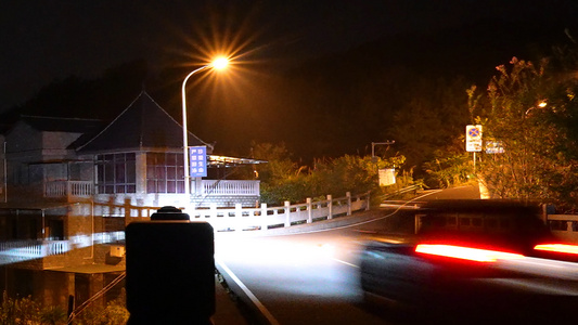 城市山区飙车道路夜景极限运动交通街景4k素材视频