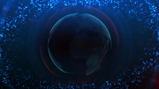 科技粒子地球背景视频