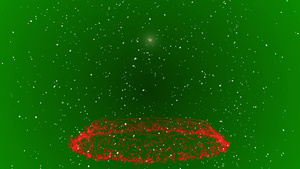 在绿色背景下落的圣诞树雪动画14秒视频