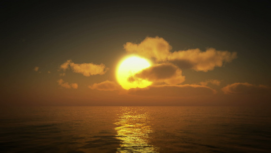 日落在海洋上视频