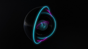 3D渲染霓虹灯圈的抽象无缝循环蓝色和紫色霓虹灯圈抽象10秒视频