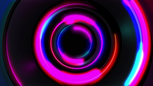 3D渲染霓虹灯圈的抽象无缝循环蓝色和紫色霓虹灯圈抽象20秒视频