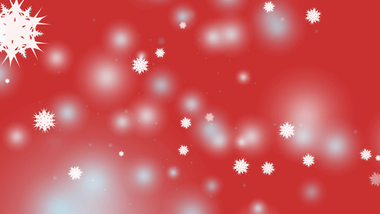 黑屏上落于黑屏上的短刺翼圣诞节节红背景的冰尘粒子元素视频