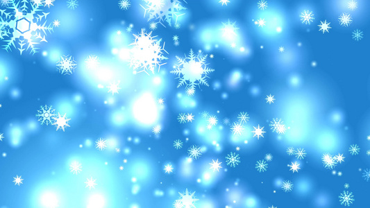 黑屏上坠落的六星刺翼圣诞节节蓝底的冰尘粒子元素第8视频