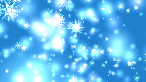 圣诞节蓝底上的雪花片20秒视频