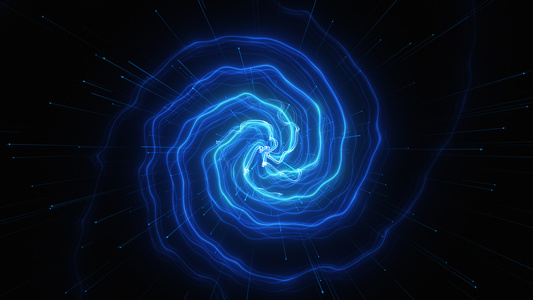 蓝色光线交织碰撞爆炸动画AE元素[相互交织]视频