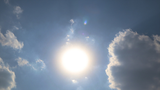 拍摄中的炙热的大太阳4k延时素材视频