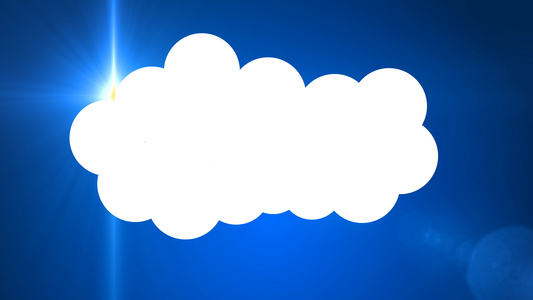 蓝色背景的云彩动画视频
