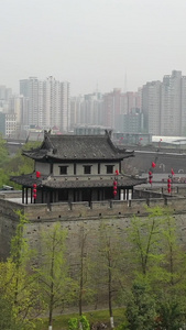 西安城墙古建筑航拍视频视频