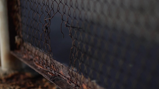 栅栏网盖上生锈金属腐蚀视频