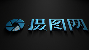 三维质感标志演绎有着干净反光的经典黑色标志演绎AE模板26秒视频