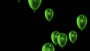 透明通道绿色气球上升视频素材60秒视频
