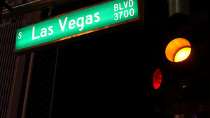 在美国大道上发光的交通标志13秒视频