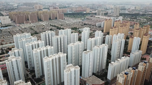 航拍城市高层小区居民住宅区视频