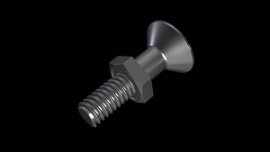 螺丝和螺母紧固螺母和螺栓金属灰色的动画螺丝是有角度21秒视频