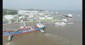 4k浙江海洋石油化工厂航拍13秒视频
