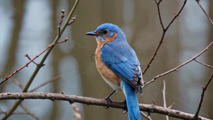 树枝上的蓝色小鸟4秒视频