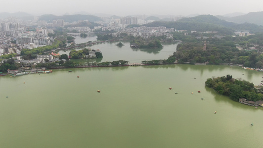 航拍广东惠州西湖5A景区视频
