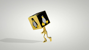 金色男孩有osLinux图标头舞无缝环绕34秒视频