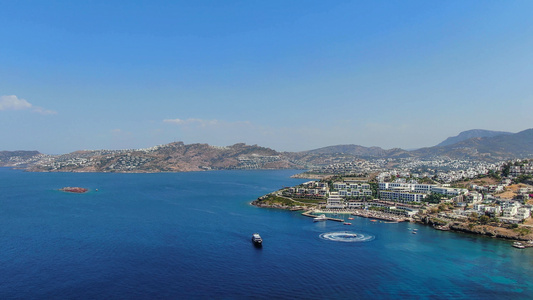 无人机航拍蓝色地中海实拍视频视频