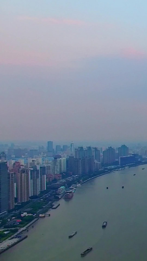 黄浦江两岸风光航拍城市风光14秒视频