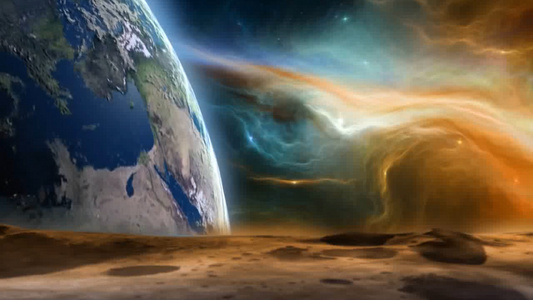 高清深空太空地球天体运动背景视频视频
