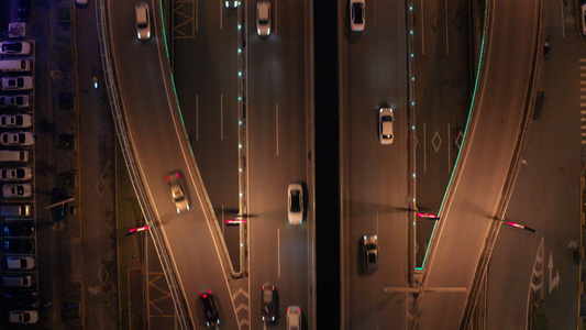 城市立交桥交通4K航拍视频