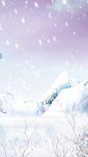 下雪雪景背景视频白色 冬天 宁静 卡通，918715秒视频