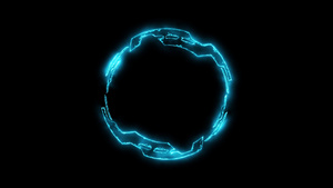 蓝色科技能量边框带通道10秒视频