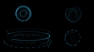 4K科技HUD科技环形元素下载30秒视频
