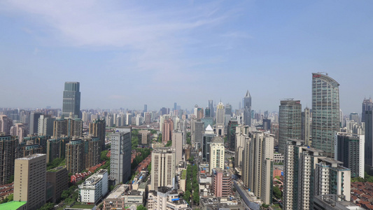 上海城市密集的高楼建筑延时4K视频视频