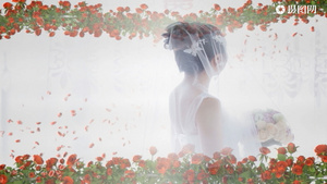 浪漫玫瑰环绕婚礼婚庆电子相册图文展示会声会影模板117秒视频