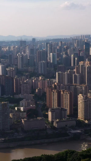 重庆城市一镜到底航拍素材重庆主城区66秒视频