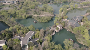 杭州西溪湿地航拍风光5A景区4K19秒视频