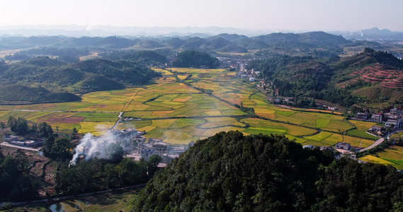 4k 航拍乡村风光视频