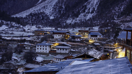 梅里雪山雨崩村延时视频