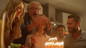 家庭庆祝奶奶过生日23秒视频