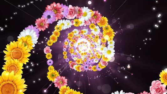 唯美动态粒子拖尾光效花朵散发背景视频元素视频