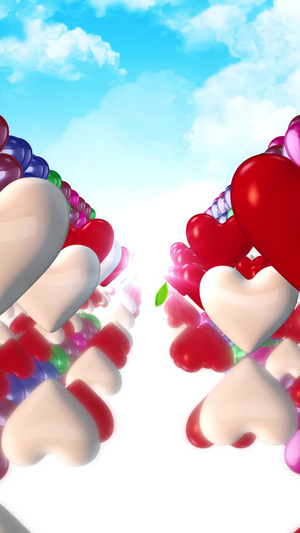 唯美的情人节爱心气球背景520背景30秒视频