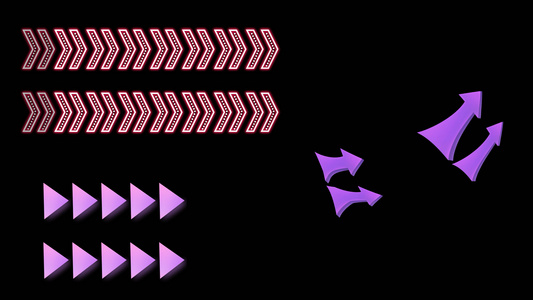 3组常用运动箭头动画带通道视频
