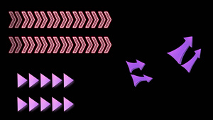 3组常用运动箭头动画带通道13秒视频