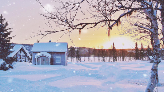 冬季雪景背景视频视频