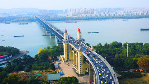 4K航拍南京长江大桥27秒视频
